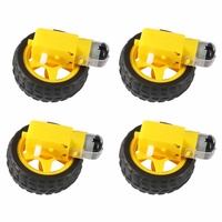 4PCS DC Electric Motor with TT Motor Tire Wheel 3-6V Dual Shaft Gear Motor TT Magnetic Gearbox Engine For Arduino Smart Car