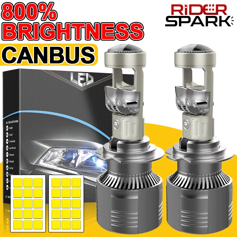 

H7 H4 Canbus Car Headlight Mini Lens H11 H8 H9 9005 9006 HB3 HB4 LED Projector Bulb 6000K Auto Motorcycle Mini Lens Fog Lamp 12V