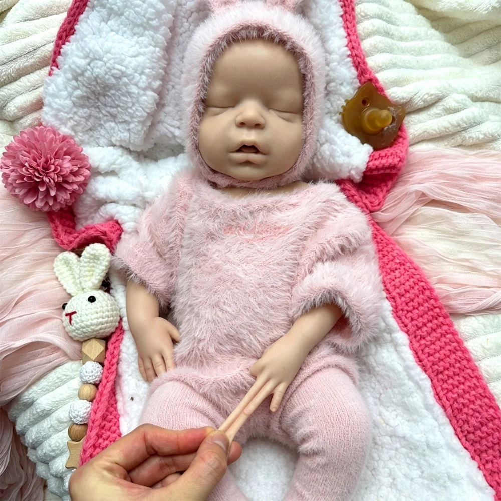 Lifelike 18inch Full Solid Silicone Reborn Doll Realistic Flexible Visible Veins Doll for Expectant Parents Gift