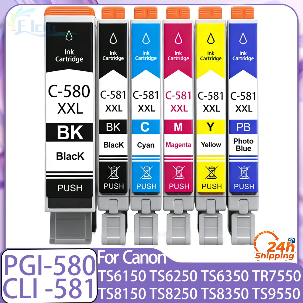 PGI-580 CLI-581 PGI580 CLI581 Ink Cartridge 580XXL 580XL For Canon PIXMA TS6150 TS6250 TS6350 TS705 TS8150 TS9150 TS8350 Printer