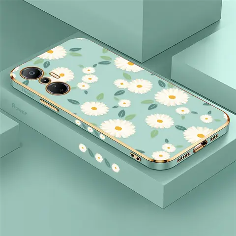 Phone Case For Infinix Tecno Pova 6 5 Pro 4 3 Pro 5G Neo 2 Pop 8 5 LTE 6 Fashion Flower Floral Pattern Silicone Plating Cover