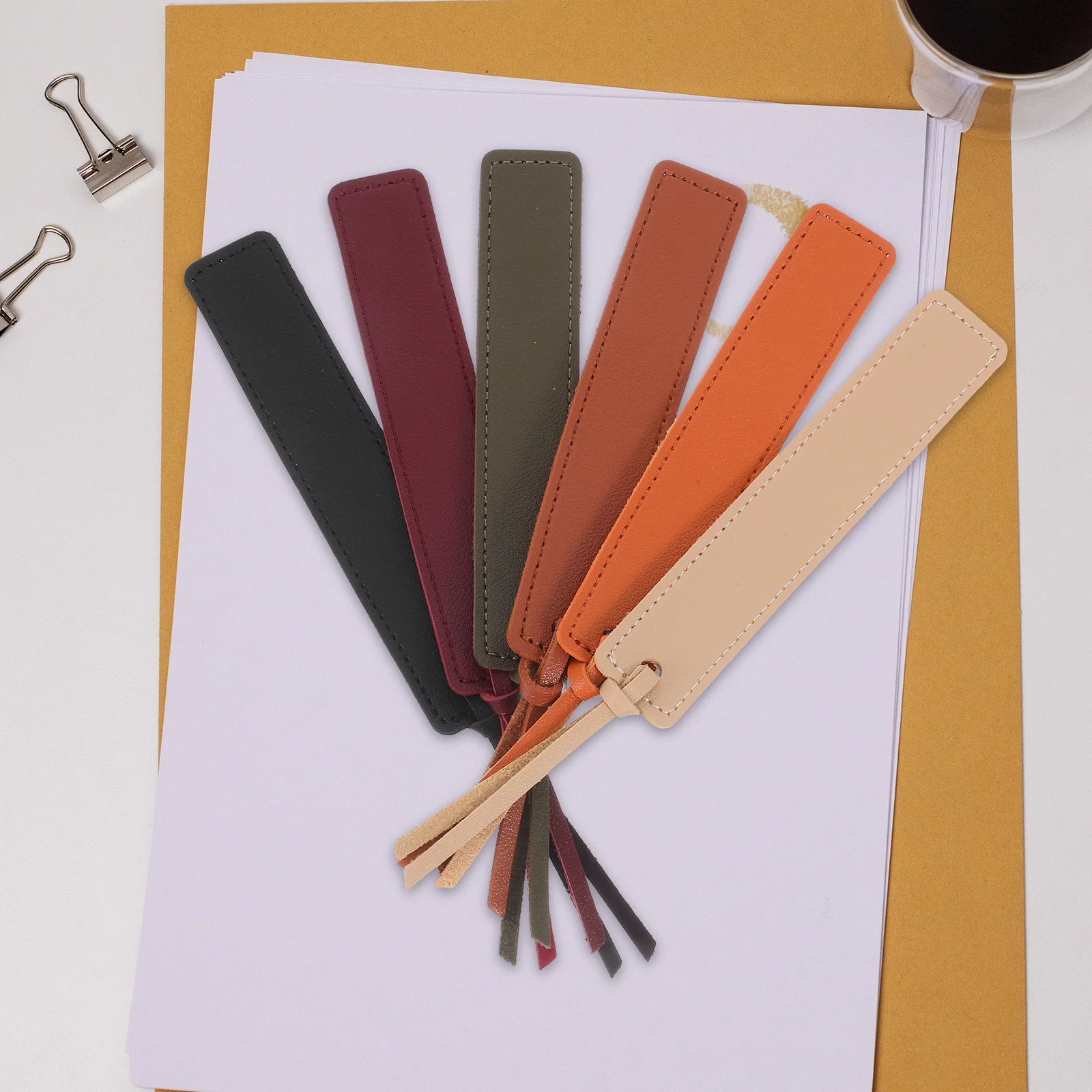 6 قطع من علامات الصفحة اليدوية الكلاسيكية المخيطة من البولي يوريثان لقراءة مكتب السفر واستخدام ملحقات دودة الكتب فكرة هدية #5