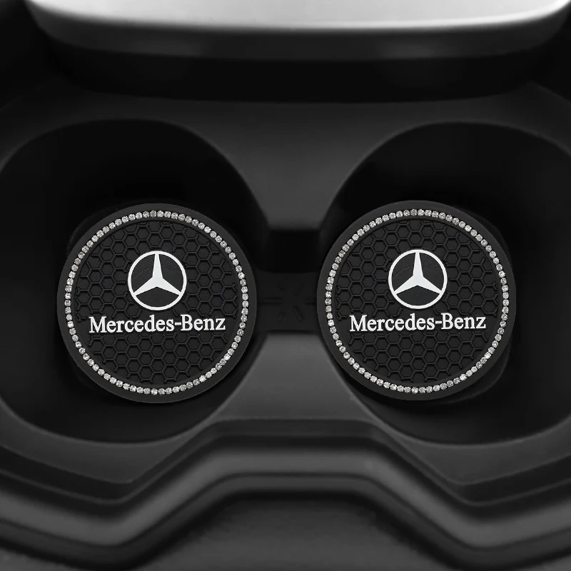 2szt Kryształowa dekoracja Mata silikonowa Samochodowe podkładki antypoślizgowe do Mercedes Benz AMG Smart W205 C300 W203 W206 W108