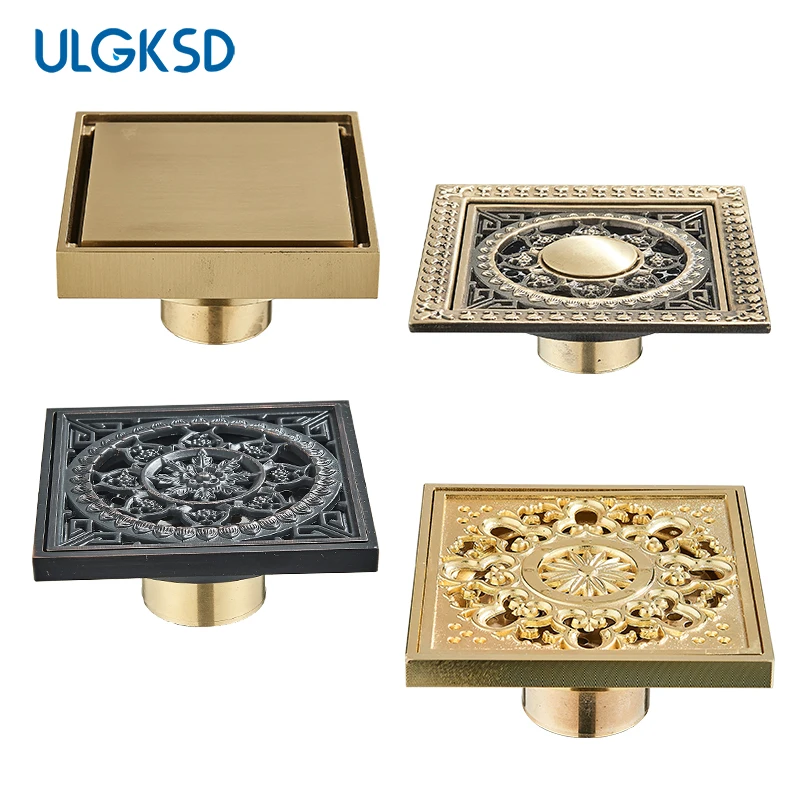 

Квадратная изогнутая крышка ULGKSD для слива пола, дезодорирующая, 4 дюйма, для ванной комнаты, душевой кабины, раковины, фильтра, ловушки