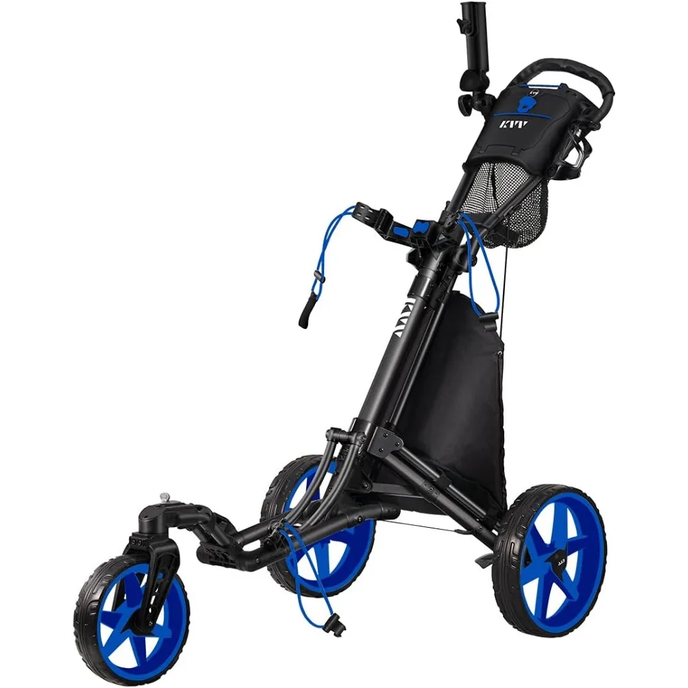 

Wheel 360 Rotating Front Wheel Golf Push Cart Open and Close in ONE Second-Free Umbrella Holder Included