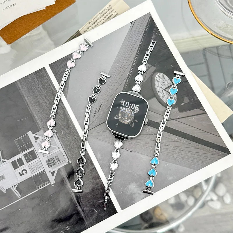 سوار ساعة رياضي من الفولاذ المقاوم للصدأ للرجال والنساء ، حزام معدني لساعة ريدمي 4 ، سوار كوريا ، سوار شاومي 8 برو ، سوار معصم