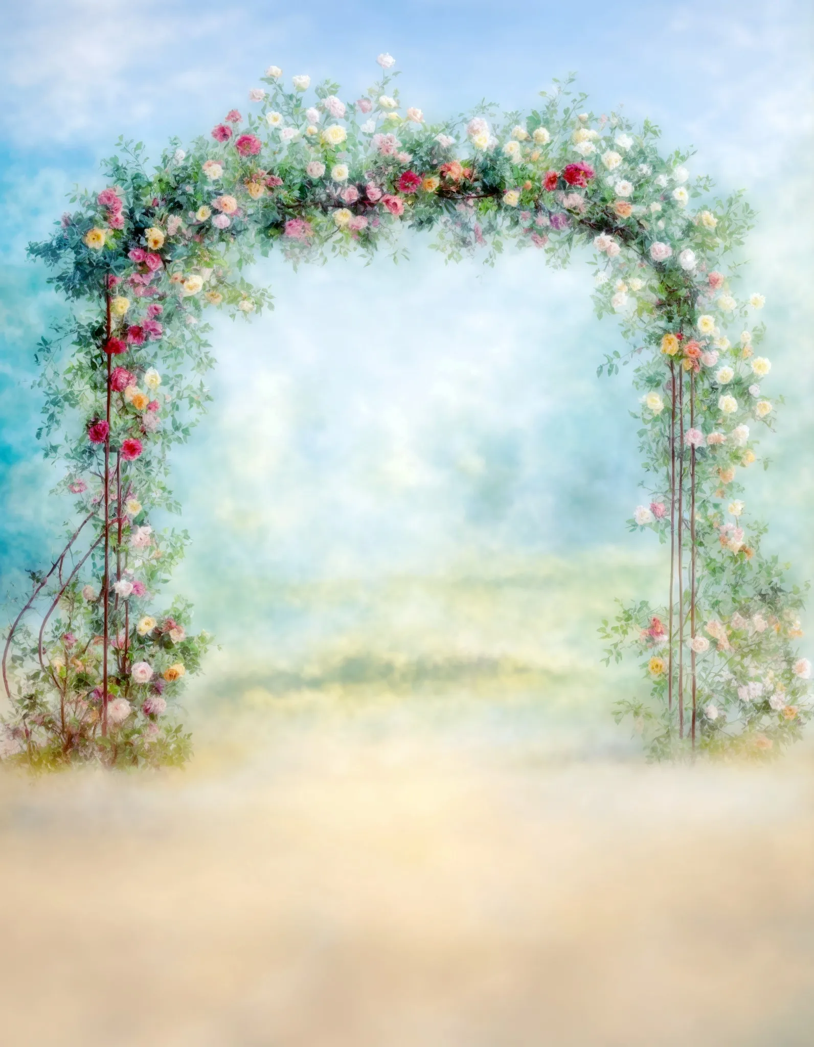 Johnson garland arched door green bokeh backdrops High quality computer print wedding Photography Studio Backgrounds