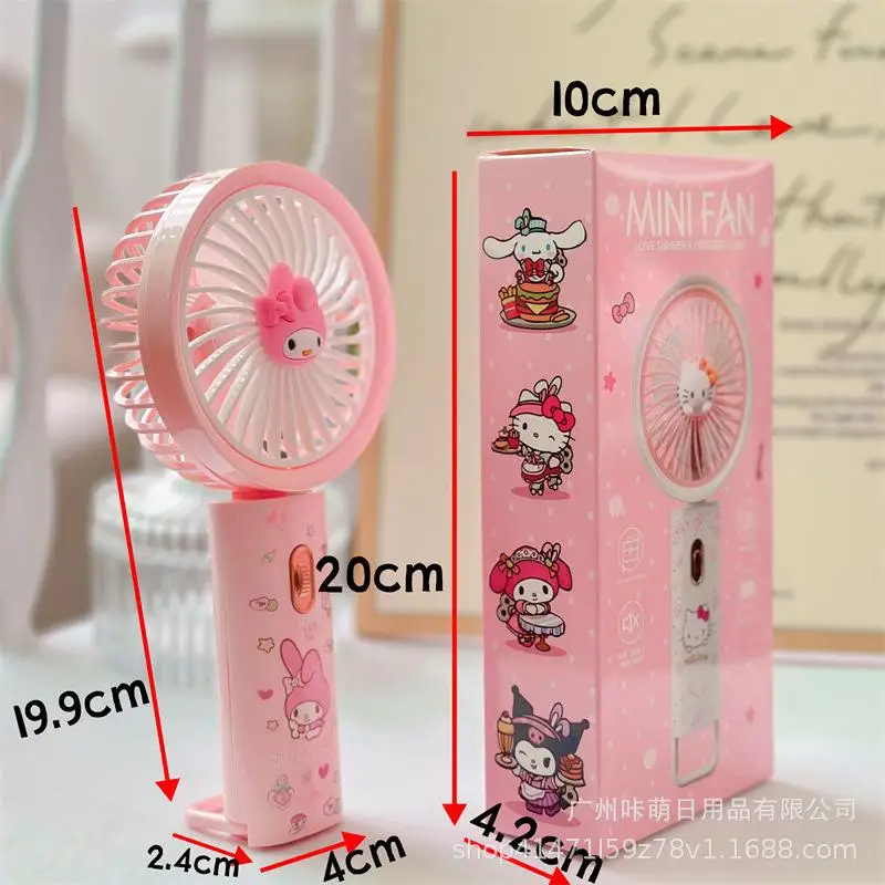 

Kuromi Cartoon Small Fan Sanrio Usb Small Electric Fan Anime Kawaii Desktop Cold Fan Child Portable Outdoor Handheld Mini Fan