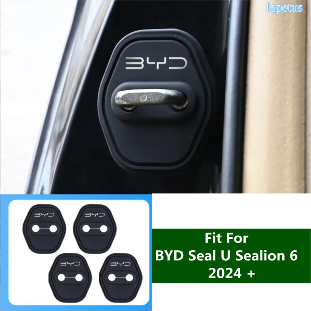 Door Mute Damping Cushion Silicone Door Lock Buckle Car Door Anti-collision Protective Cover For BYD Seal U Sealion 6 2024 2025