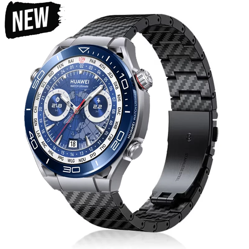 20mm 22mm Carbon Fiber Strap For Huawei Watch Ultimate/Buds/GSPro Bracelet For Huawei Watch GT5Pro/GT5 4 3 2 46mm 42mm GT2e Ba