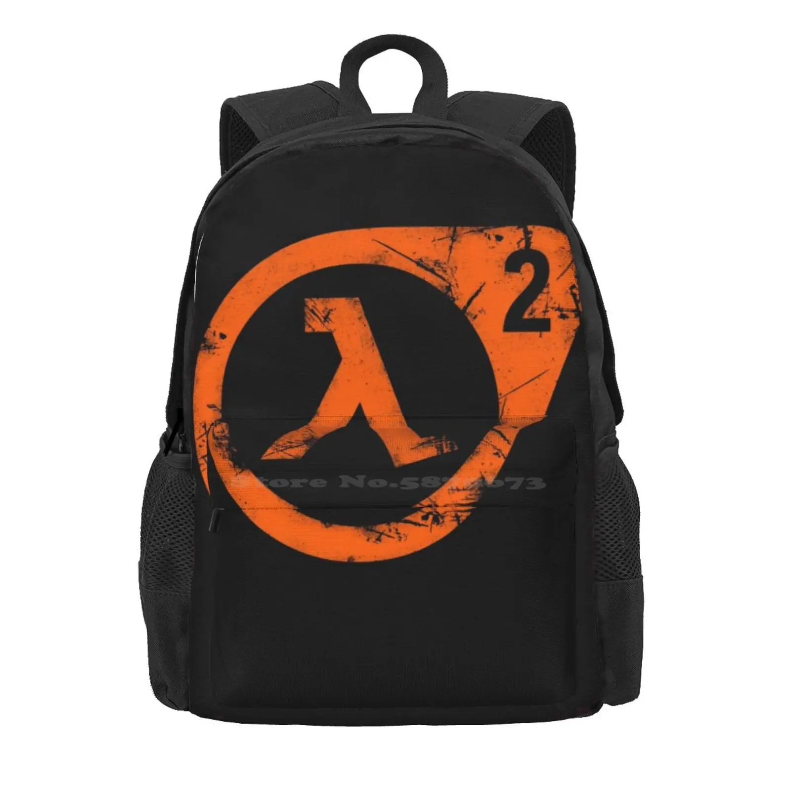 Hl2 Orange Hot Sale Schoolbag Backpack Fashion Bags Half Life 2 Halflife2 Hl2 Valve Lambda Anomalous Materials Black Mesa