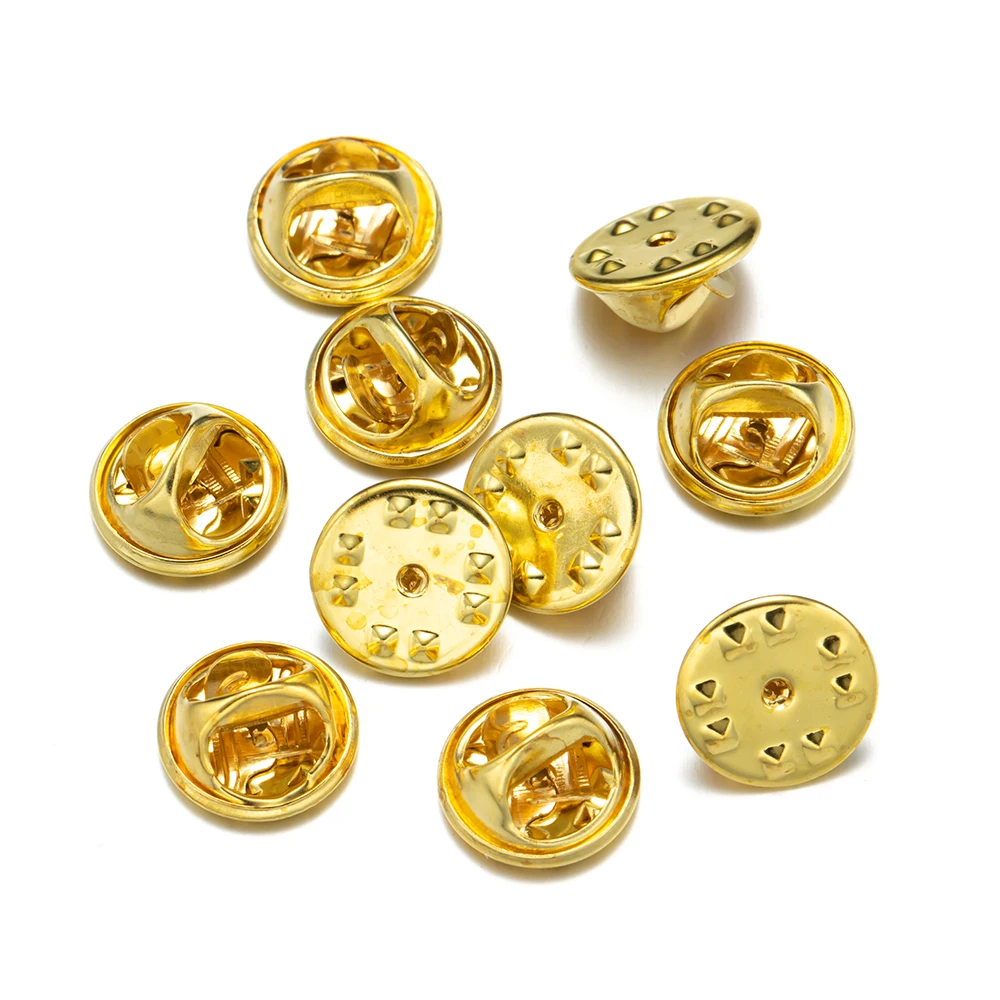 50 قطعة مسمار التعادل تك التلبيب دبوس الظهر مخلب مبعثر فراشة المشبك ضغط قرصة مستديرة كليب بروش مجوهرات الحرف