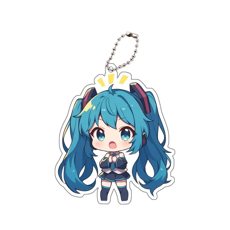 Cute Hatsune Miku Acrylic Keychain Anime Peripheral Cartoon Backpack Key Pendant Itabag Decoration Kawaii Goods Gift for Friend