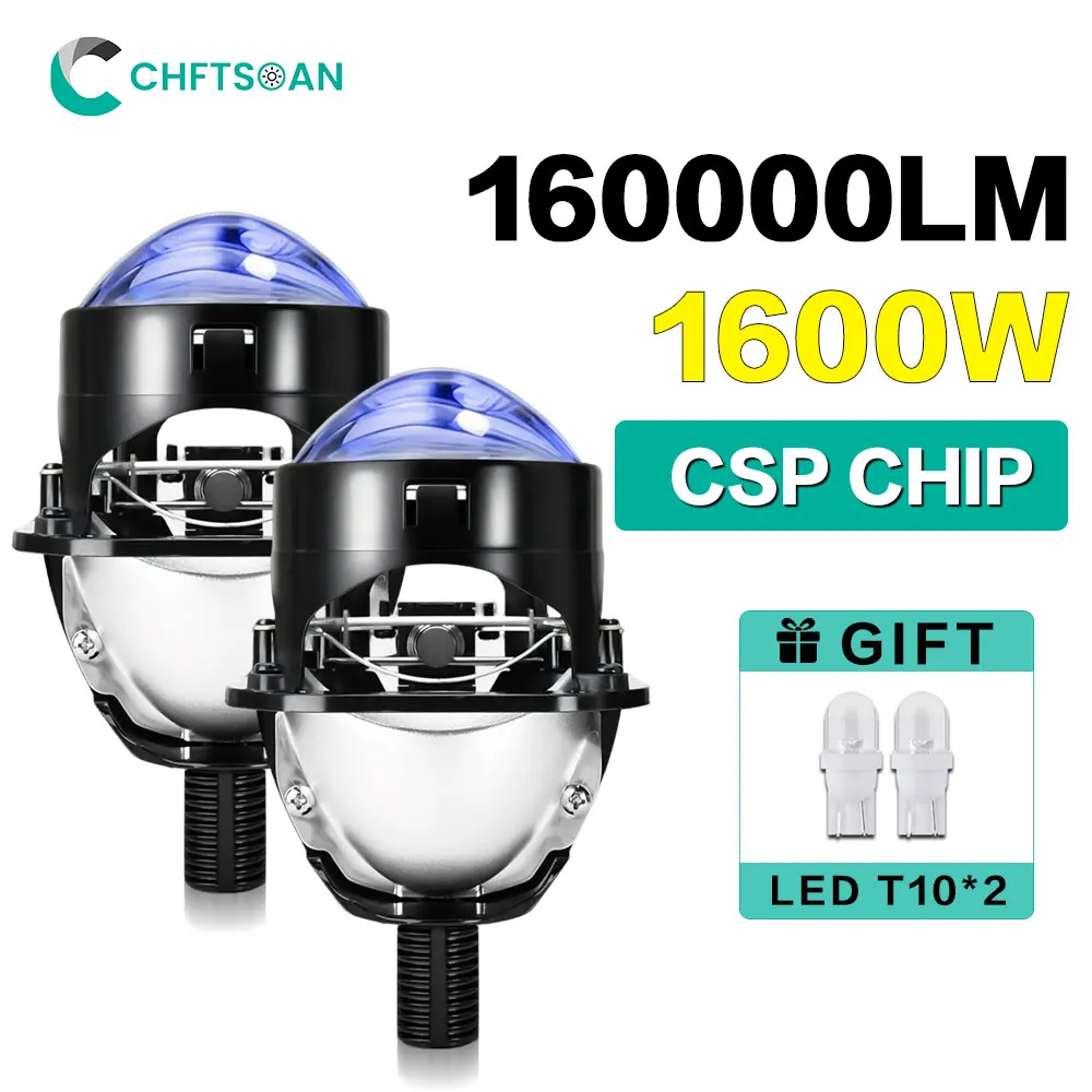 

Chftsoan H4 LED Projector Len Headlight 1600W 160000LM Canbus High Power CSP Chip Headlamp H7 9005 9006 High Low Beam 6000K 32V