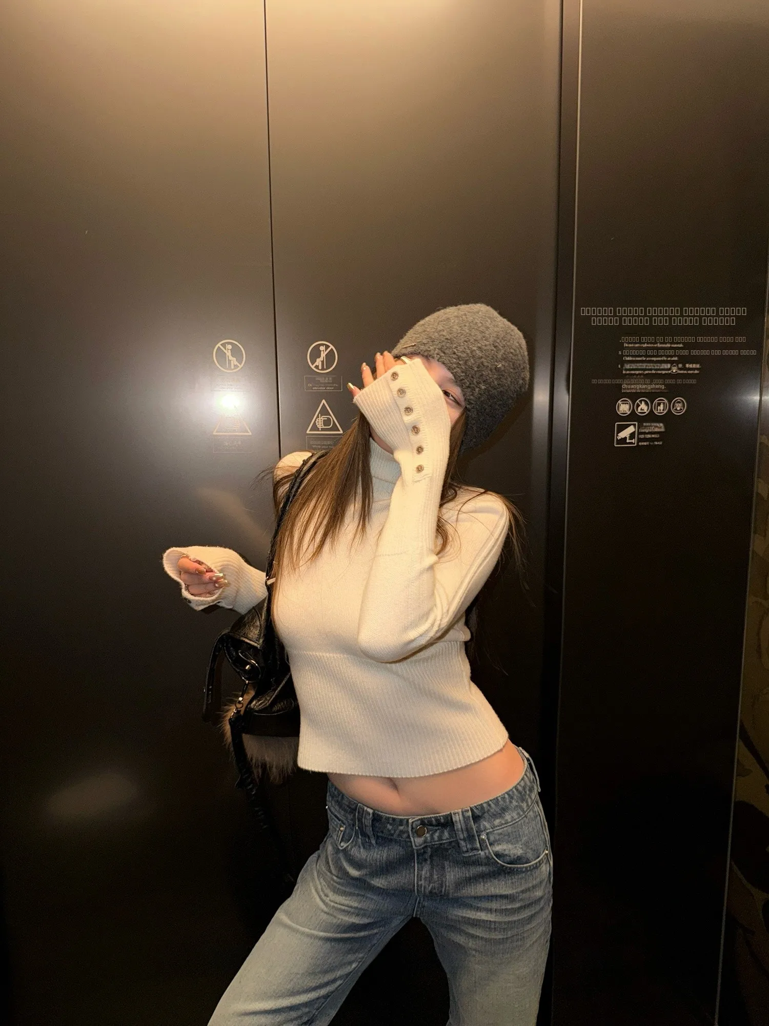 

Tenkevin Women's Slim Fit ort High Collar Knitted Wool Sweater Comfortable Soft Winter Top Straight Tube Sle Long Sve