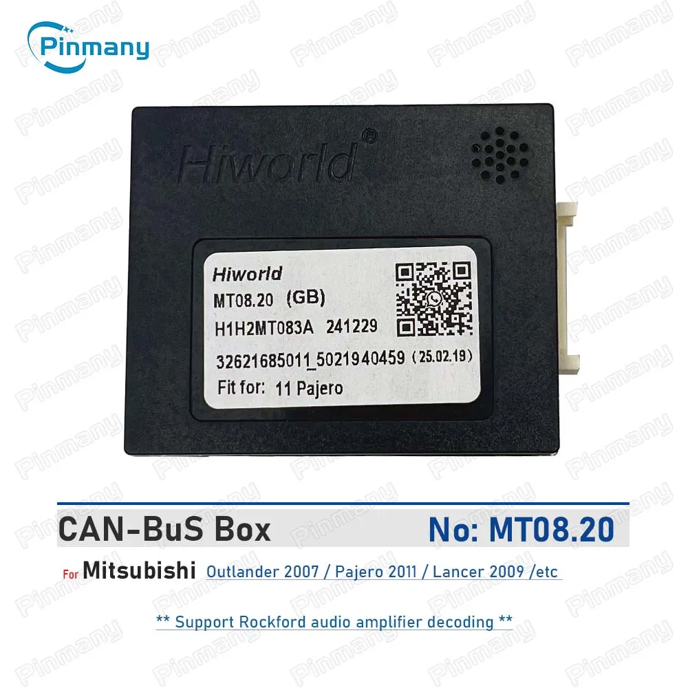 

Автомобильный радиоприемник Pinmany Rockford, адаптер аудиоусилителя, 20-контактный декодер Hiworld MT08 CAN Bus для Mitsubishi Pajero Outlander Lancer