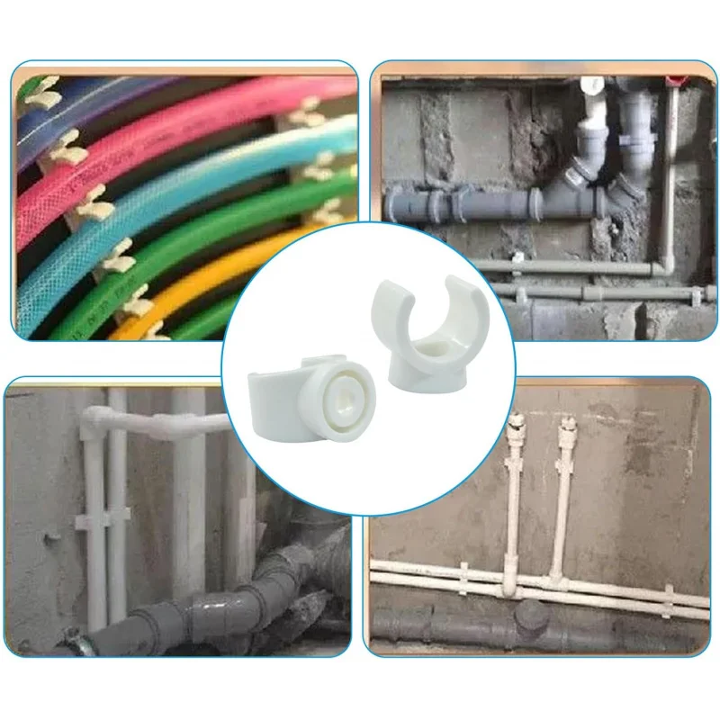 50 1/2 بوصة PEX مشابك أنابيب، 16 مم مقاطع بلاستيكية على شكل حرف U أنابيب خراطيم تثبيت شماعات دعم PVC