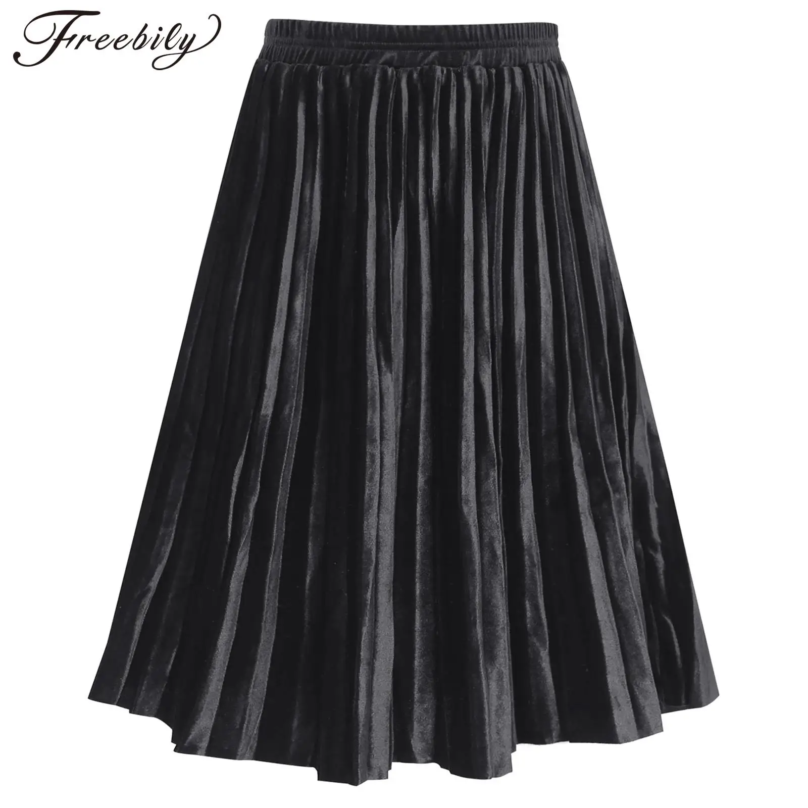 أزياء المهرجانات للهالوين وعيد الميلاد التأثيري للأميرة، تنورة أنيقة بطيات، تنورة مخملية مرنة على شكل حرف T، تنورة صلبة #1