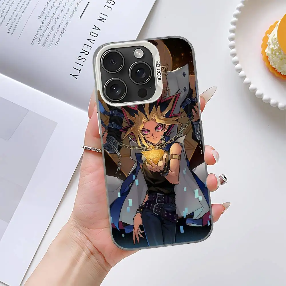 أنيمي Y-Yu Gi Oh Yugioh جراب هاتف فضي مقاوم للصدمات غطاء خلفي واقٍ لهاتف آيفون 16/15/14/13/12/11 Pro Max Plus #6