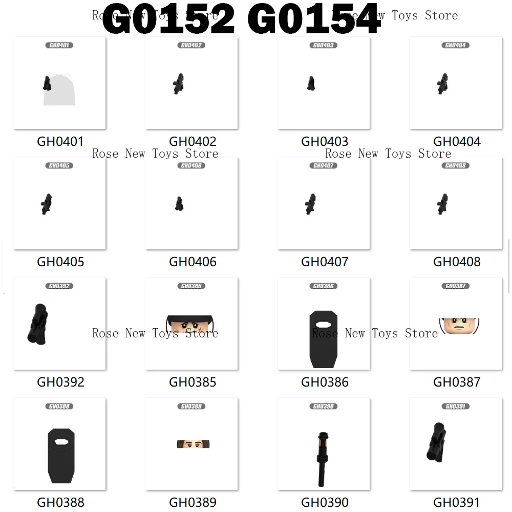 G0154 Mini Statuette Set: Buildable Christmas Figurines - DIY Blocks Toys Ornament & Gift for Kids G0152