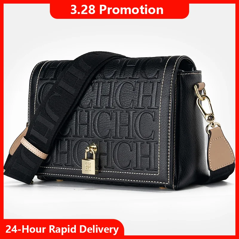 

CH осенне-зимняя однотонная сумка через плечо с буквенным принтом, высококачественная женская модная элегантная классическая женская сумка 2025 года