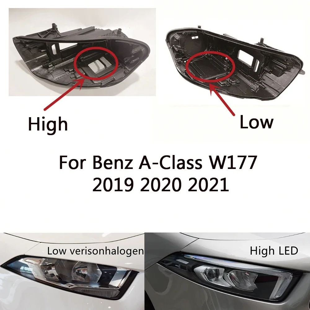 

HTTCY Headlight Base for Mercedes-Benz A-Class W177 2019 2020 2021 Headlamp House Car Rear Base Front Auto Headlight Back House