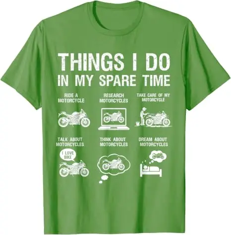 Y2k Motorradliebhaber Motorradfahrer ‌ Life T-Shirt, Humor, Dinge, die ich in meiner Freizeit mache, Biker, Motorradfahrer, Reiten, Herrenbekleidung – Detail 10