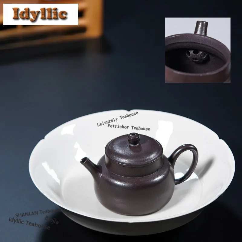 

130ml High-end Yixing Purple Clay Teapots Handmade Dezhong Pot Raw Ore Mud Kettle With Filter Zisha Tea Set For Tea Gift Craft