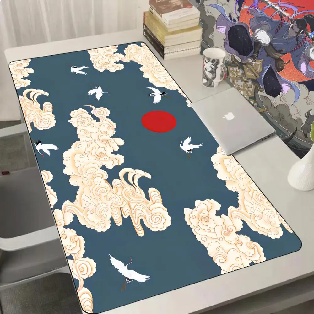 

Коврик для мыши с изображением птиц и журавлей, большой, утолщенный, для геймеров ПК, аксессуары для рабочего стола, высококачественный резиновый коврик для киберспорта, офисные гаджеты, коврик для мыши
