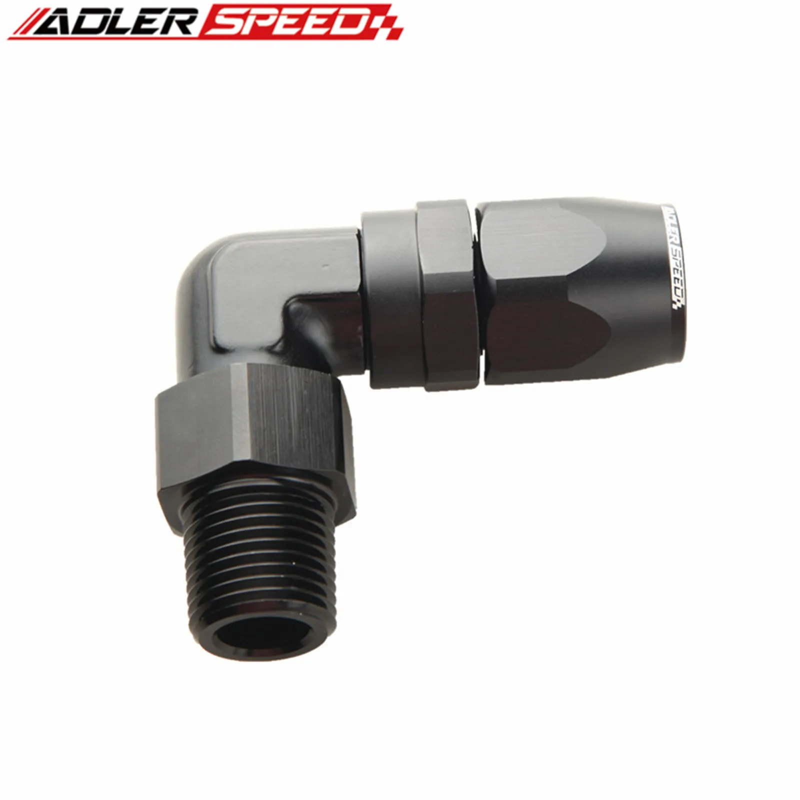 ADLERSPEED 6AN-1/8" NPT,6AN-3/8" NPT,8AN-3/8'' NPT,8AN-1/2" NPT.AN10-3/8" NPT 45 90 Deg Swivel Fuel Oil Hose End Fitting Adaptor