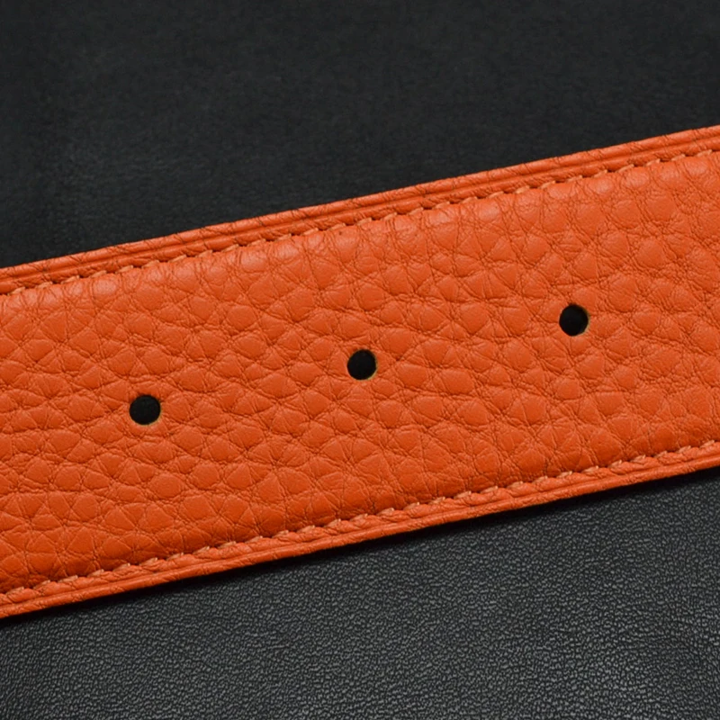 Echt lederen riem Gladde blauwe tailleriem Toplaag koeienhuid Geen haarriemstrips 3,8 3,2 cm ex All-Match Sle