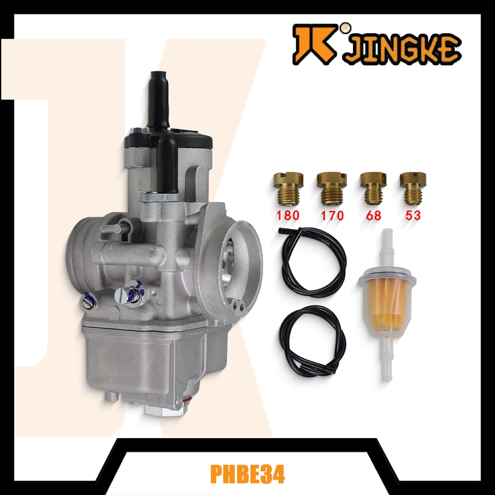 Image of 34mm PHBE34 Vergaser-Kit mit Kraftstofffilter und Schlauch für Vespa PX125 PX150 PX200 Piaggio Lambretta SX200 2-Takt-Roller Vergaser-Kit