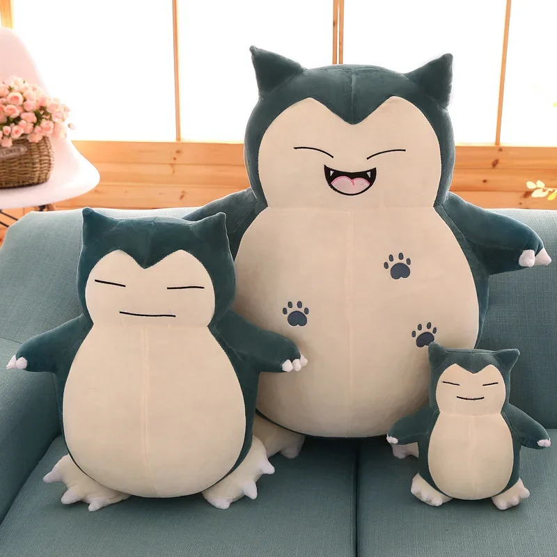 Bonito Snorlax Brinquedos Pokémon Peluches para Crianças, Anime Kawaii, Almofada Macia, Boneca Plushie, Presentes de Aniversário, Tamanho Grande, 30 cm, 50cm