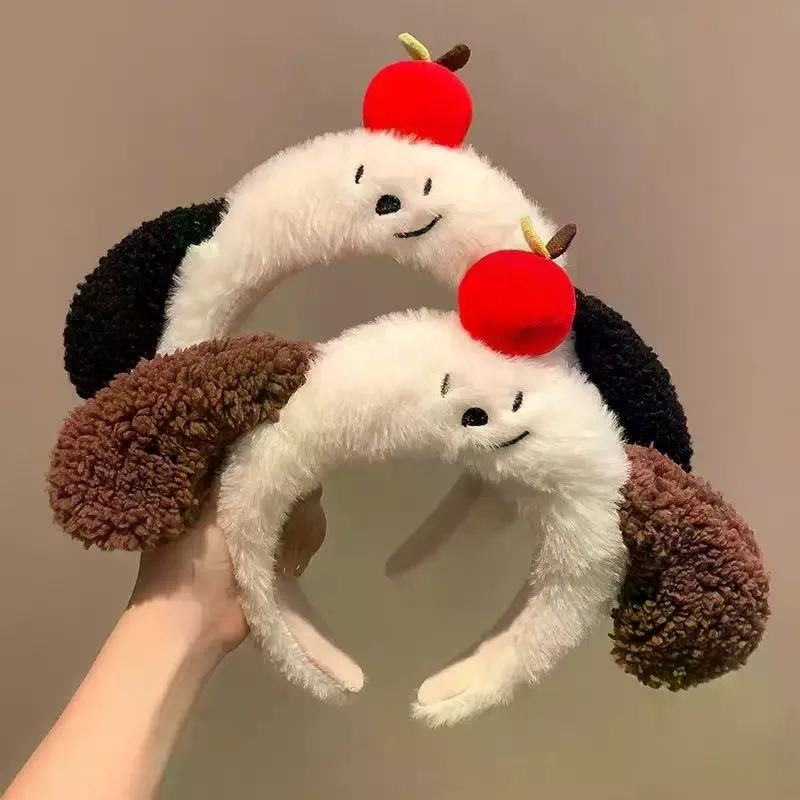 1 قطعة الكرتون ثلاثية الأبعاد أبل الكلب الأذن أفخم Headbands Kawaii ليتل الأسود القط الشعر هوب خوذة غسل الوجه إكسسوارات الشعر