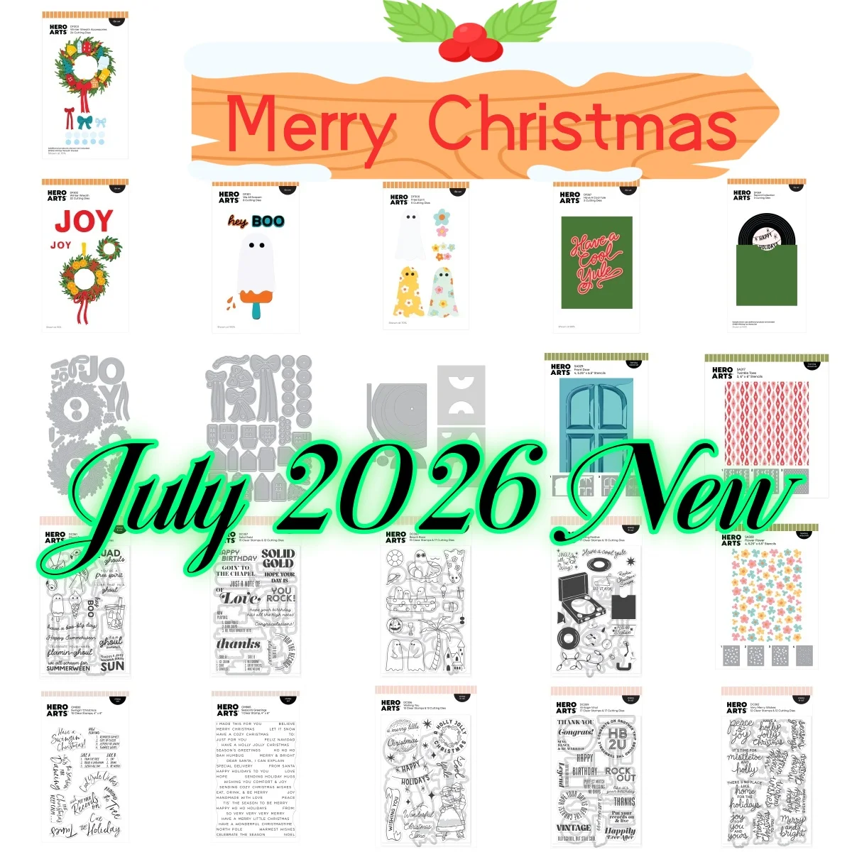 July 2026 New Winter Wreath Ghost Season Metal Cutting Dies Clear Stamps Stencil For DIY Scrapbook Craft Decoration Template