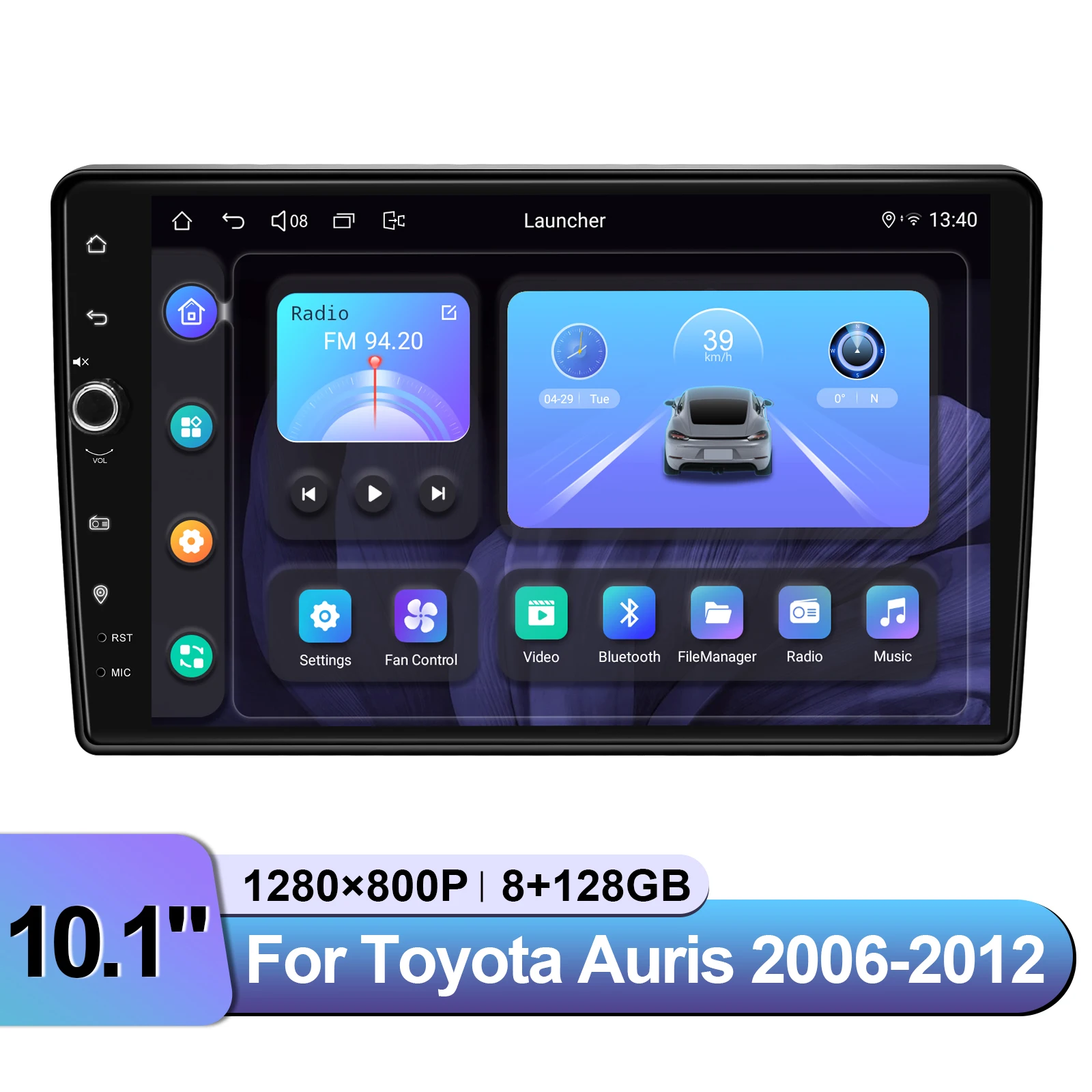 Radio estéreo para coche JOYING de 10.1 pulgadas con Apple CarPlay inalámbrico para Toyota Auris 2006-2012, navegación GPS, mantiene los controles de fábrica y el amplificador JBL.
