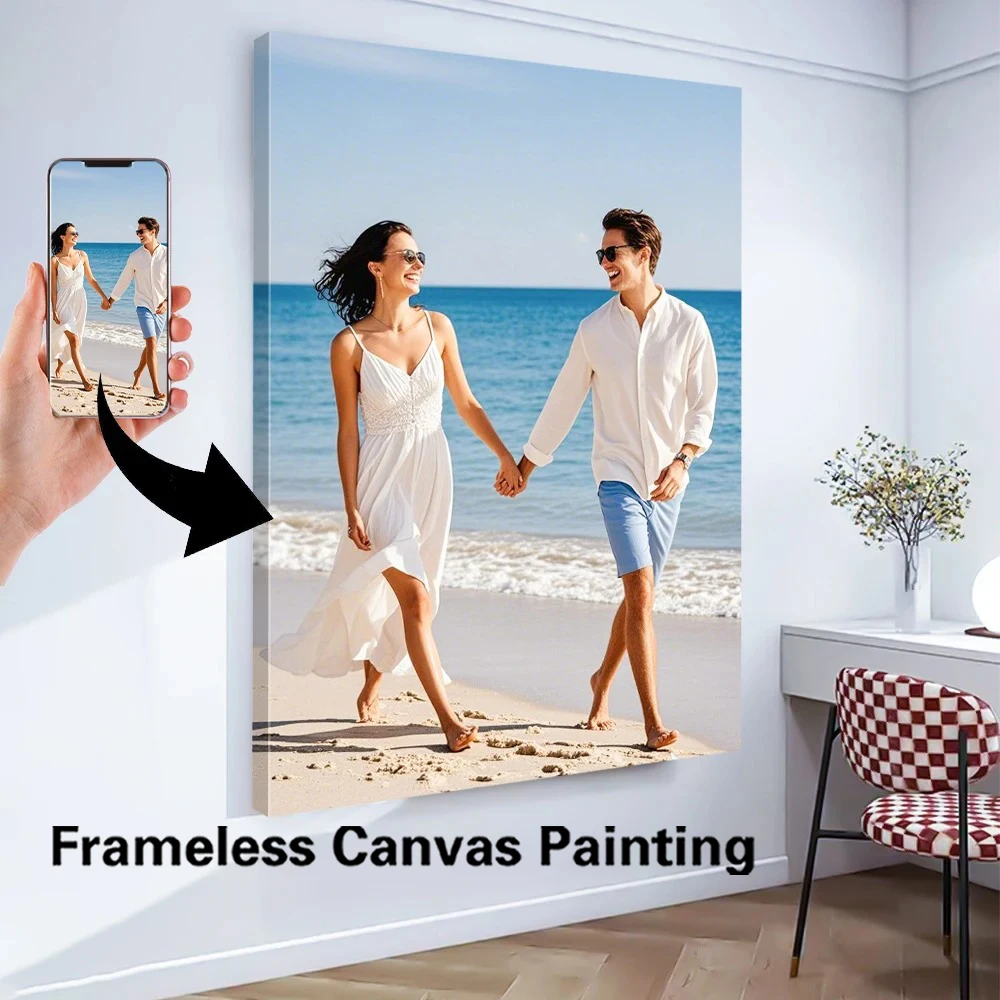 1pc Frameless Personalize Custom Photo Couple Canvas Paintings Black White Quotes Wall Pictures For Living Room Decor Wall