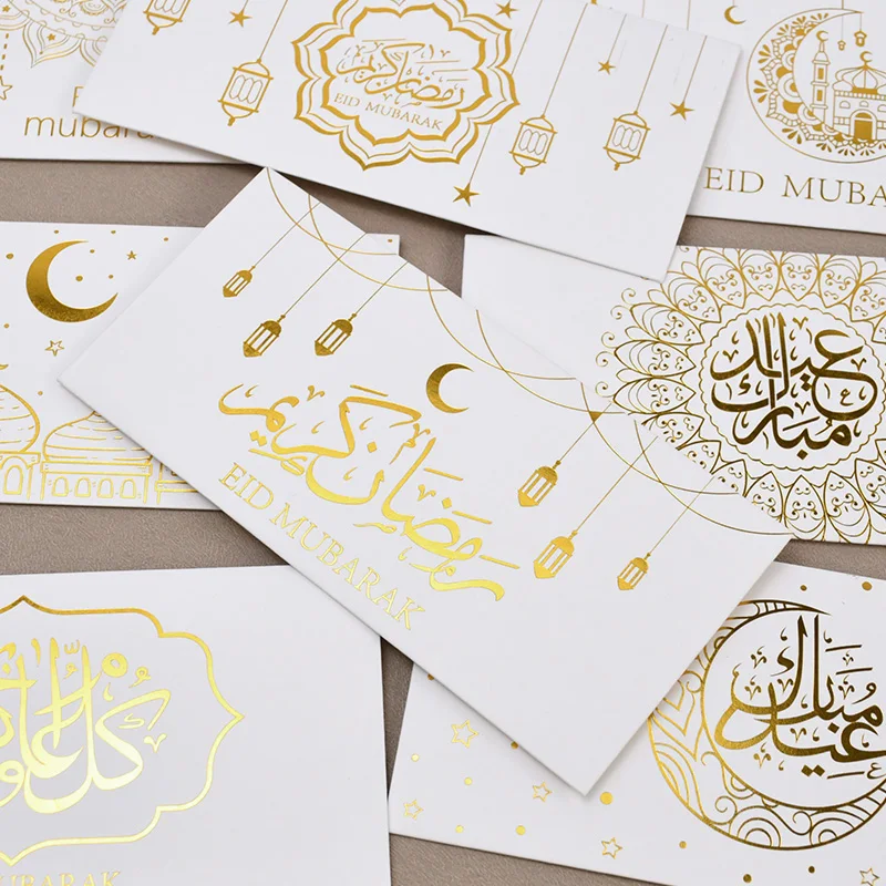 9Pcs Eid Mubarak Money Envelopes Gift Card Invitation Holder Bags 2025 Islamic Muslim Party Supplies Ramadan Kareem Decoration