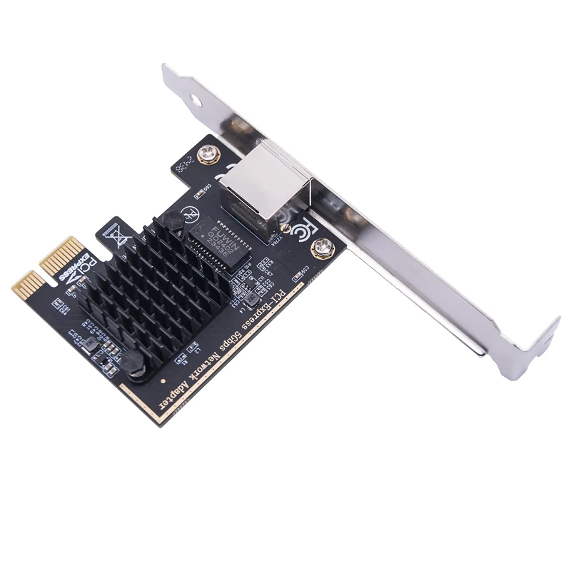 بطاقة شبكة PCIE جديدة 5G RTL8126 رقاقة جيجابت إيثرنت PCI Express 3.1 X1 إلى RJ45 PCI-E LAN NIC 5000Mbps 1Gbps/5Gbps لسطح المكتب