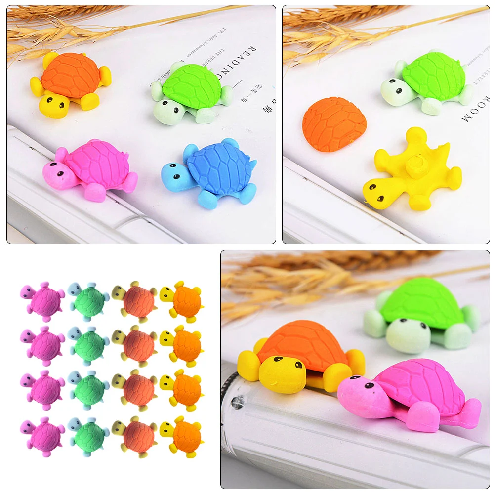 24 Stuks Decoratieve Schildpad Gum Student Kind Schildpad Gum Geschenk (Willekeurige Kleur)