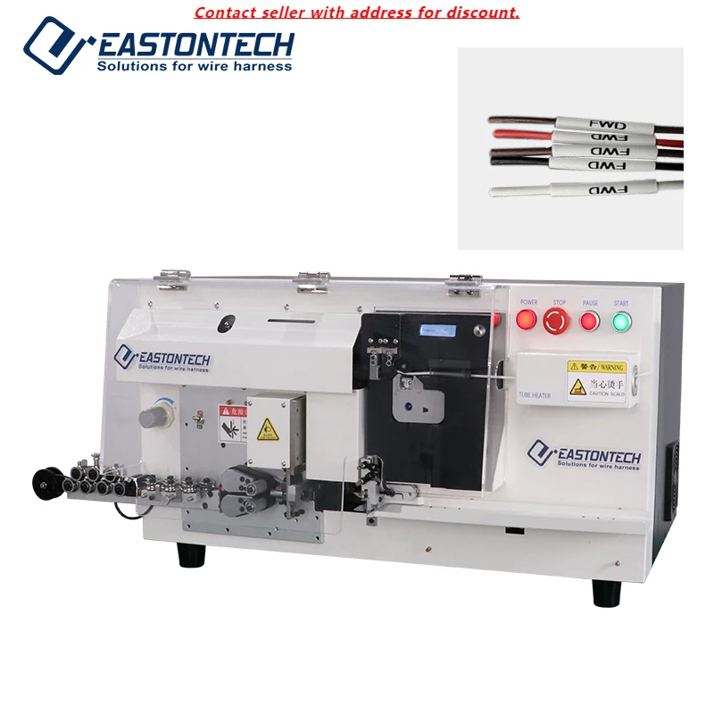 

EW-1260 High Precision Inline Wire Stripper & Label Machine Automatic Cable Cut Equipment For Wire Harness Production
