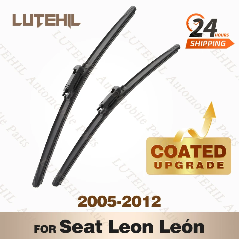 

LUTEHIL's Silicone Front Wiper Set For Seat Leon León 2005 - 2012 2006 2007 2008 2009 2010 2011 coated windshield blade 26"+26"