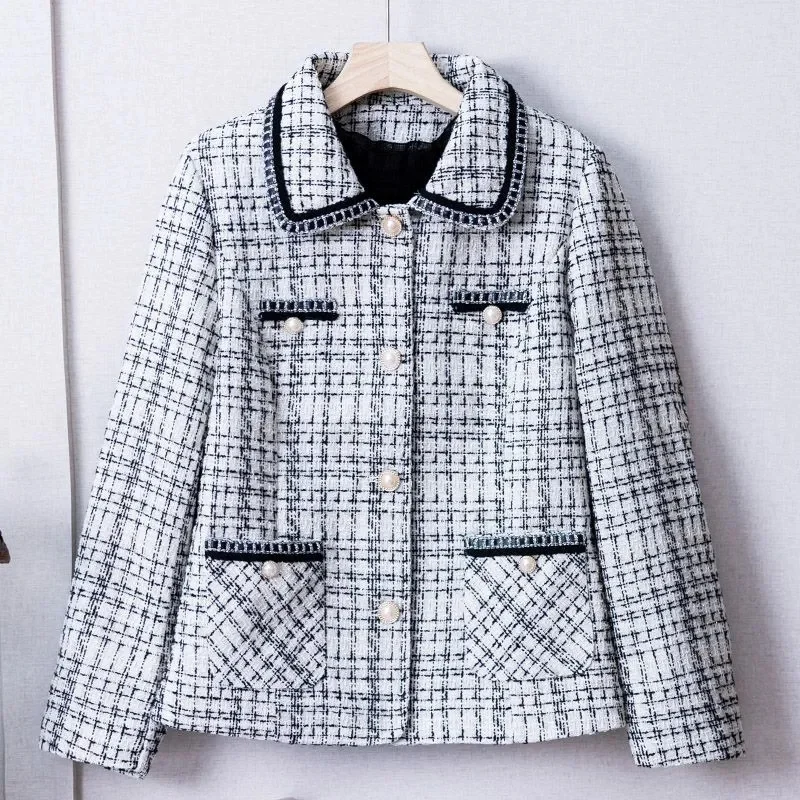 

2026 New Plaid Jacket for Women's Spring Summer Korean Style Loose Long Sleeved Casual Coat Small Fragrant Style Short Jacket