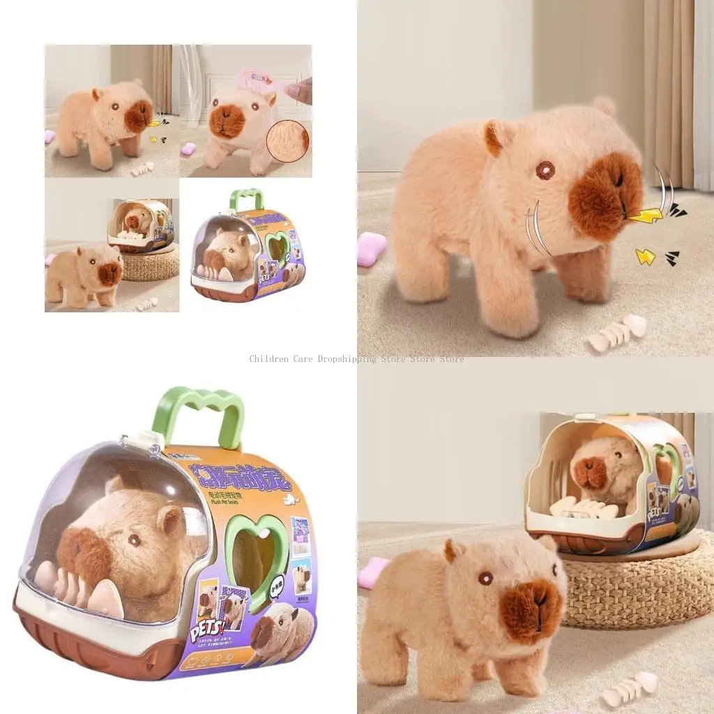 Interactive Capybara Animal Doll Toy para niños Juguete mascota eléctrico suave y suave
