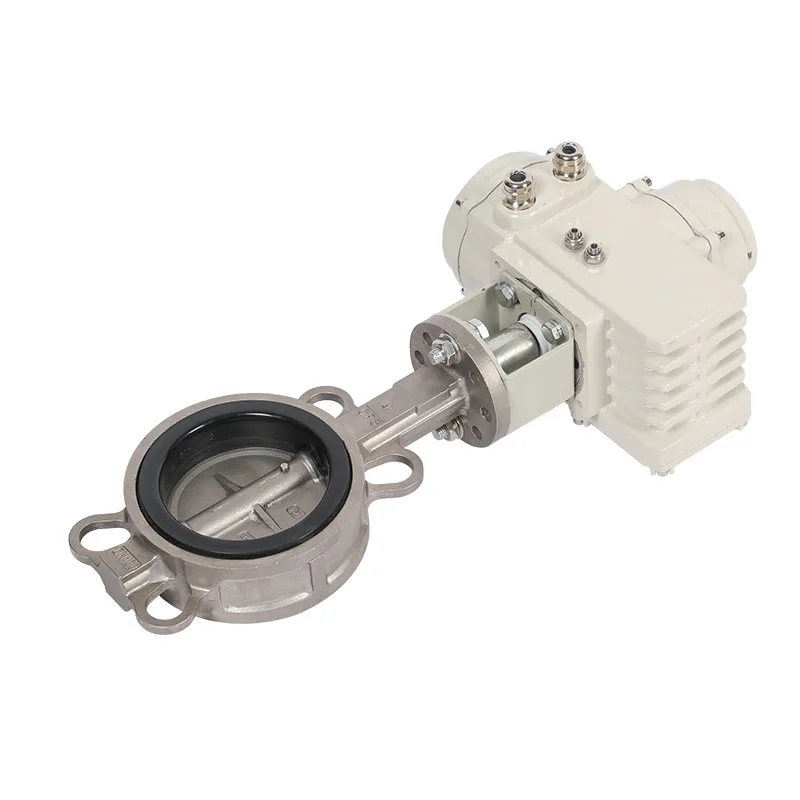 

304 stainless steel electric D971X-16P soft seal high temperature switch pair electric butterfly valve