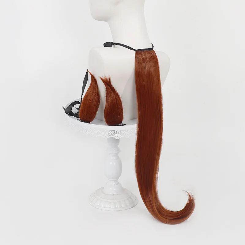 Game Pretty Derby Agnes Tachyon Cosplay Wig Superluminal Princess Short Wig Ear Tail For Comicon Hallowmas Party Adult Women Men