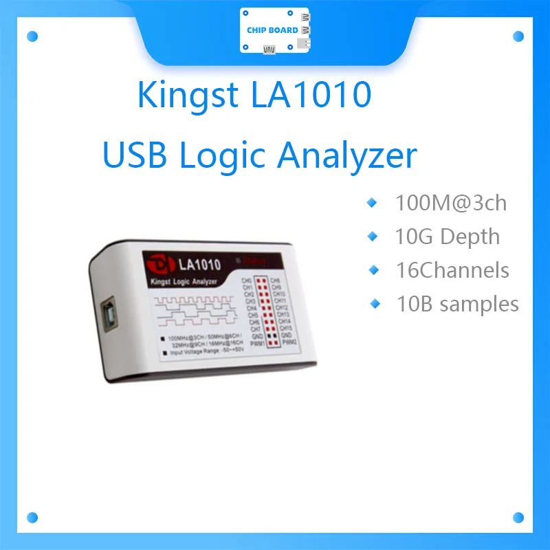 Kingst  LA1010 USB  Logic Analyzer    100M max sample rate,16Channels,10B samples, MCU,FPGA debug tool english software