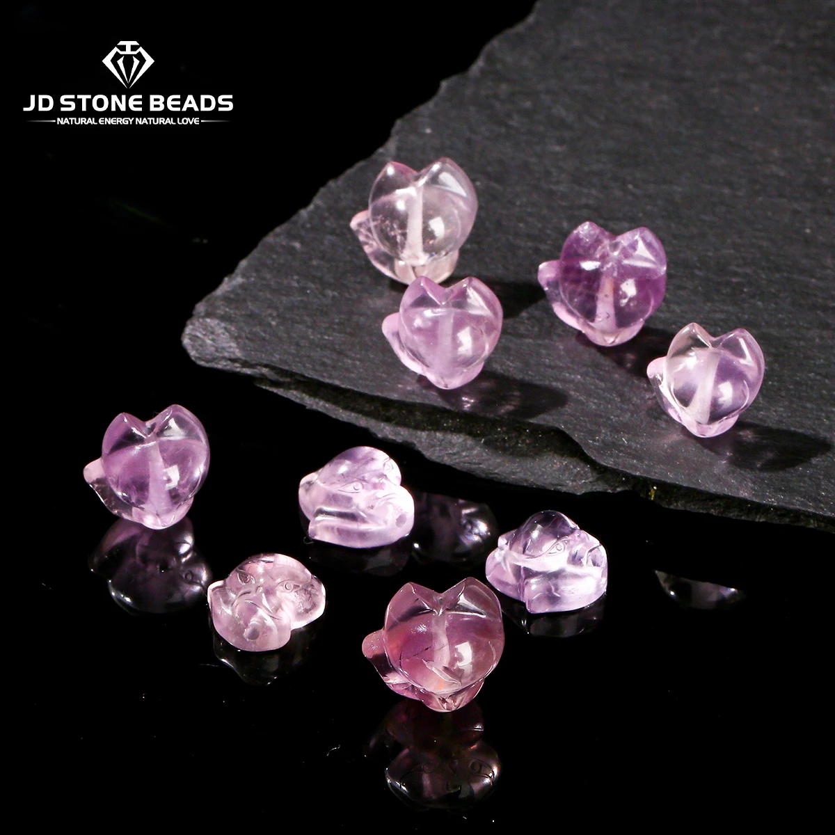 

1 Pc Natural Stone Amethyst Carved Fox Shape Beads With Hole Pendant Charms for Jewelry Making Diy Necklace Bracelet Accessory