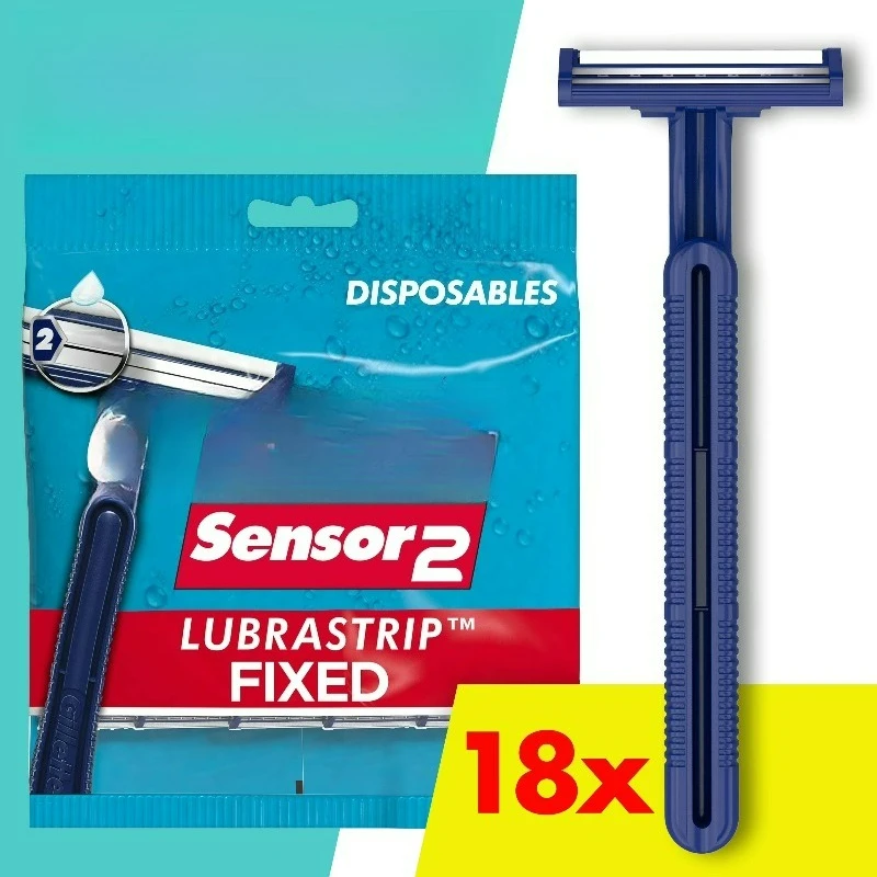 

Одноразовые мужские бритвы Sensor2 Fixed Head, синие, 18 штук
