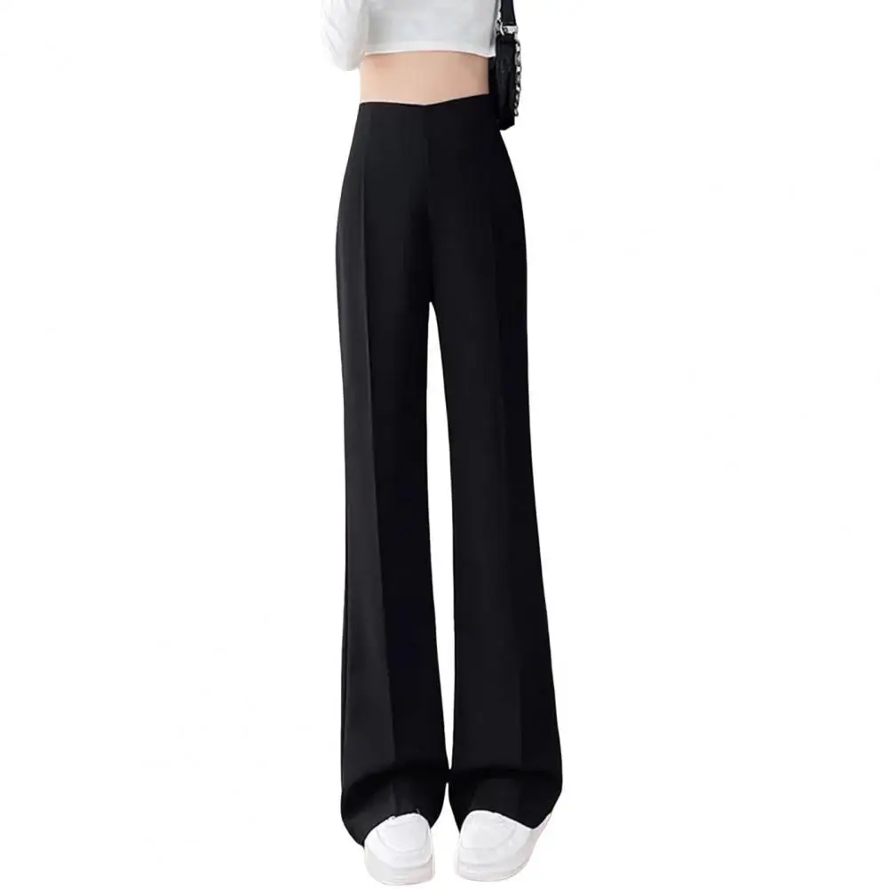 

Summer Women Suit Pants High Waist Straight Wide Leg Long Trousers Slight Flared Pants Workwear